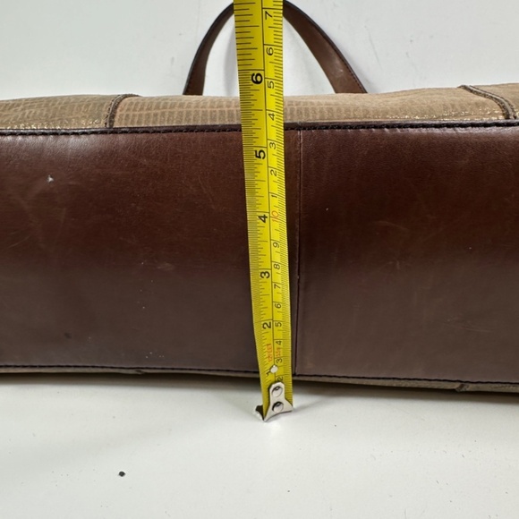 Fossil Vintage Reissue Revival Brown Metallic Leather Shoulder Bag Tote - Picture 13 of 16